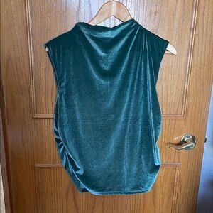 a new day Dark Green Velvet Muscle Tee